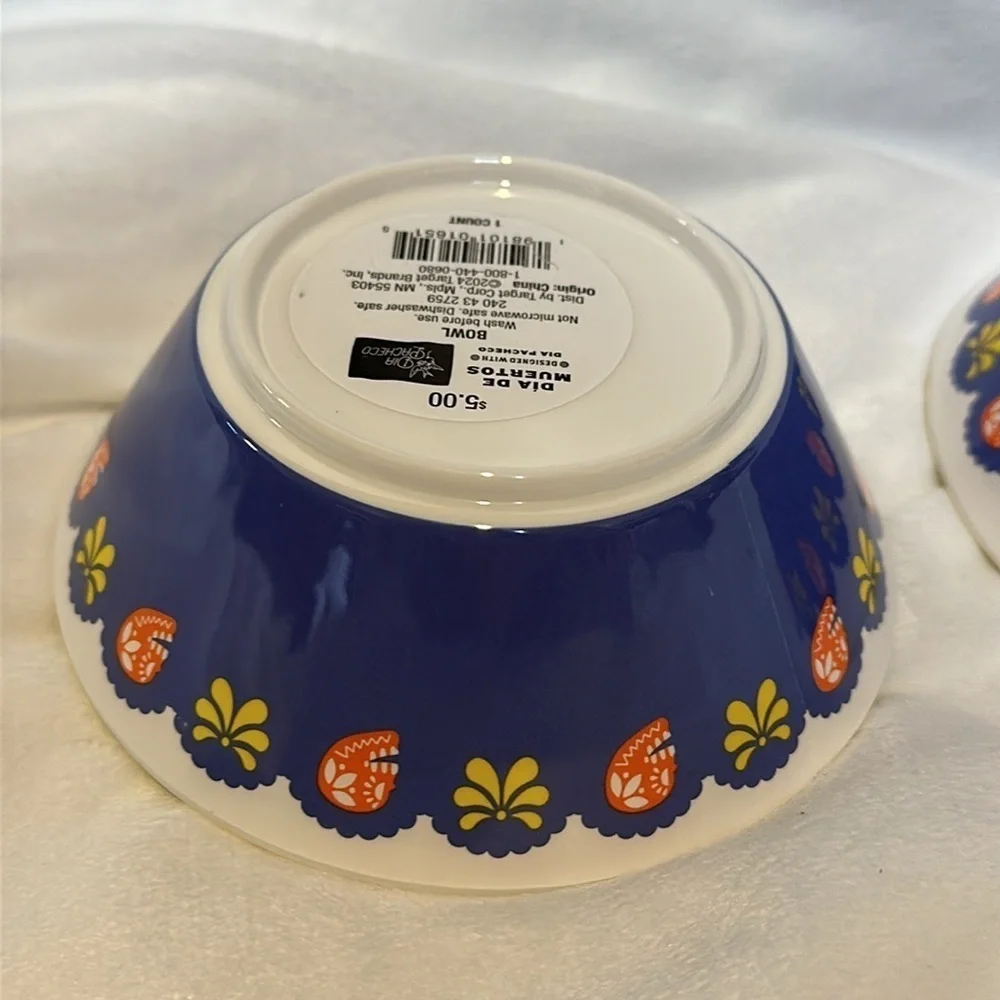 Dia Pacheco NWT Set of 2 Dia De Muertos Bowls
